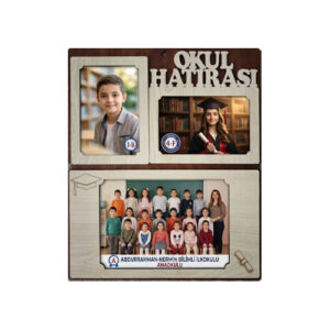 Askılı Okul Üçlü Fotoğraf Çerçevesi